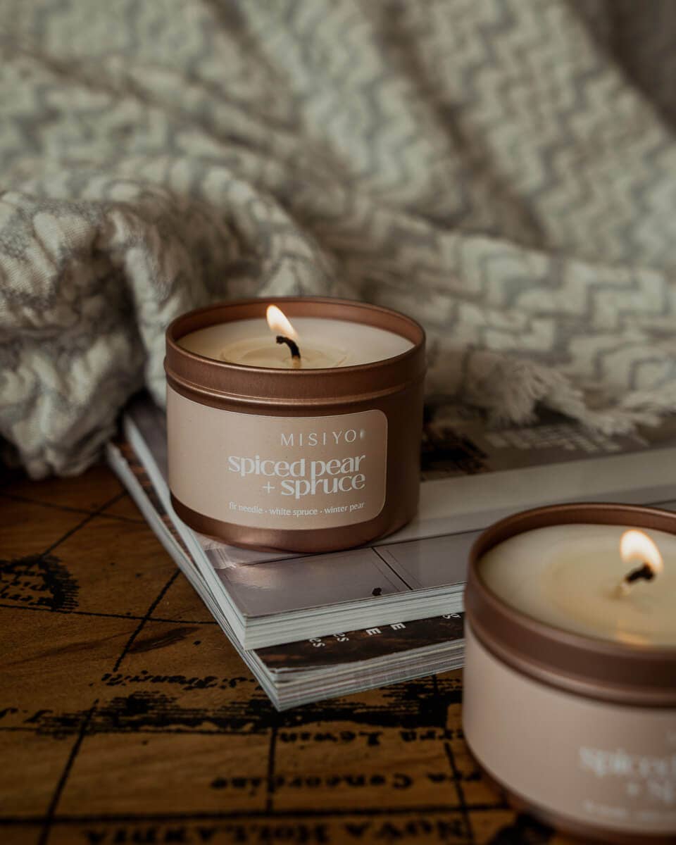Spiced Pear + Spruce | Beeswax Blend Candle Tin