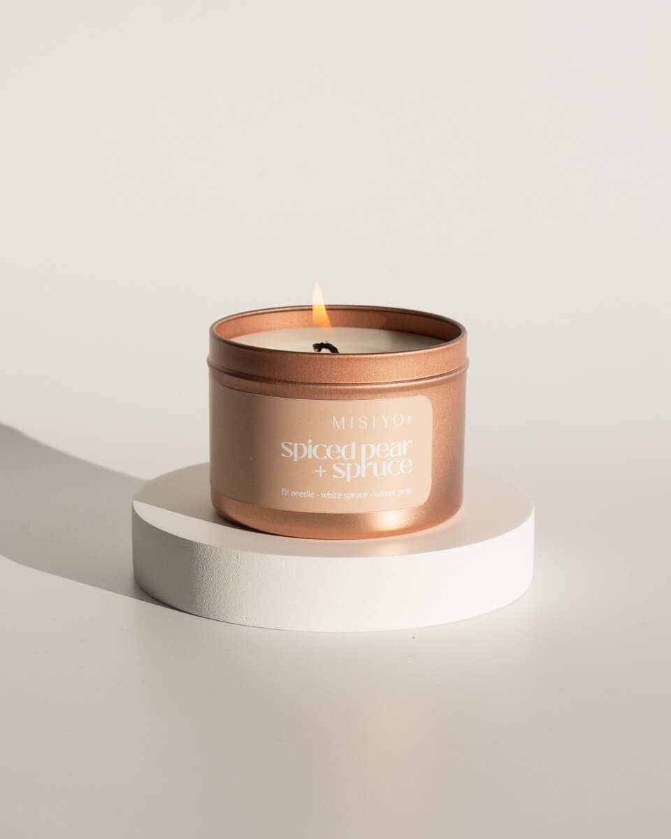 Spiced Pear + Spruce | Beeswax Blend Candle Tin